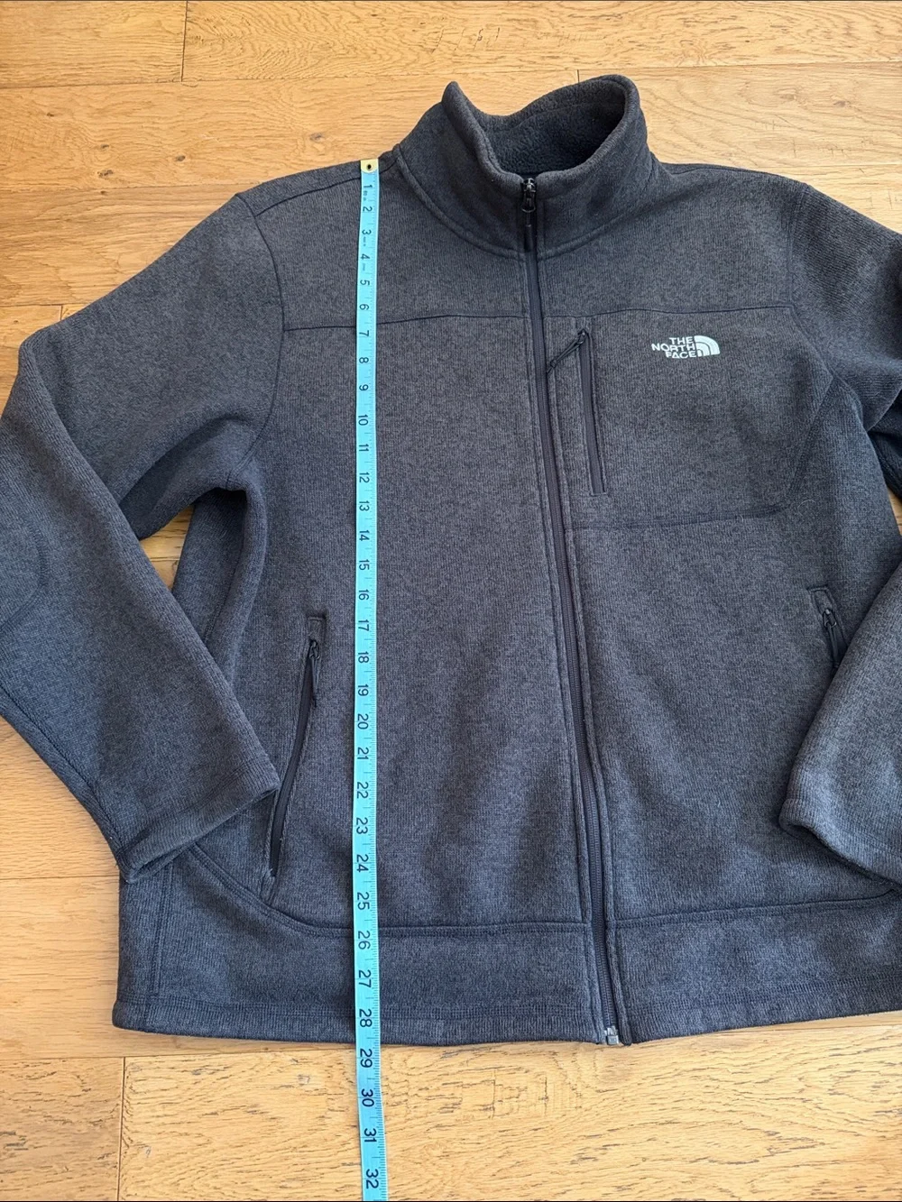 XL - The North Face Men's Charcoal Full-Zip Fleece Jacket